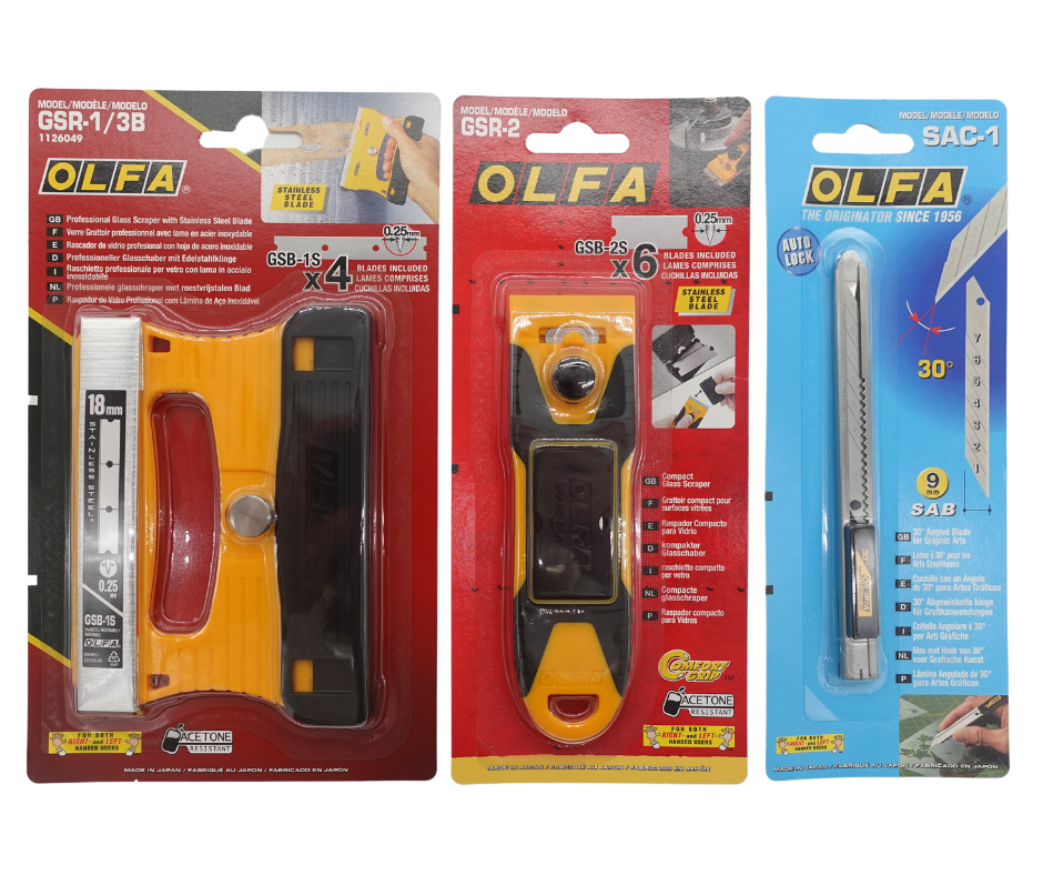 Olfa Knife and Scraper Trio